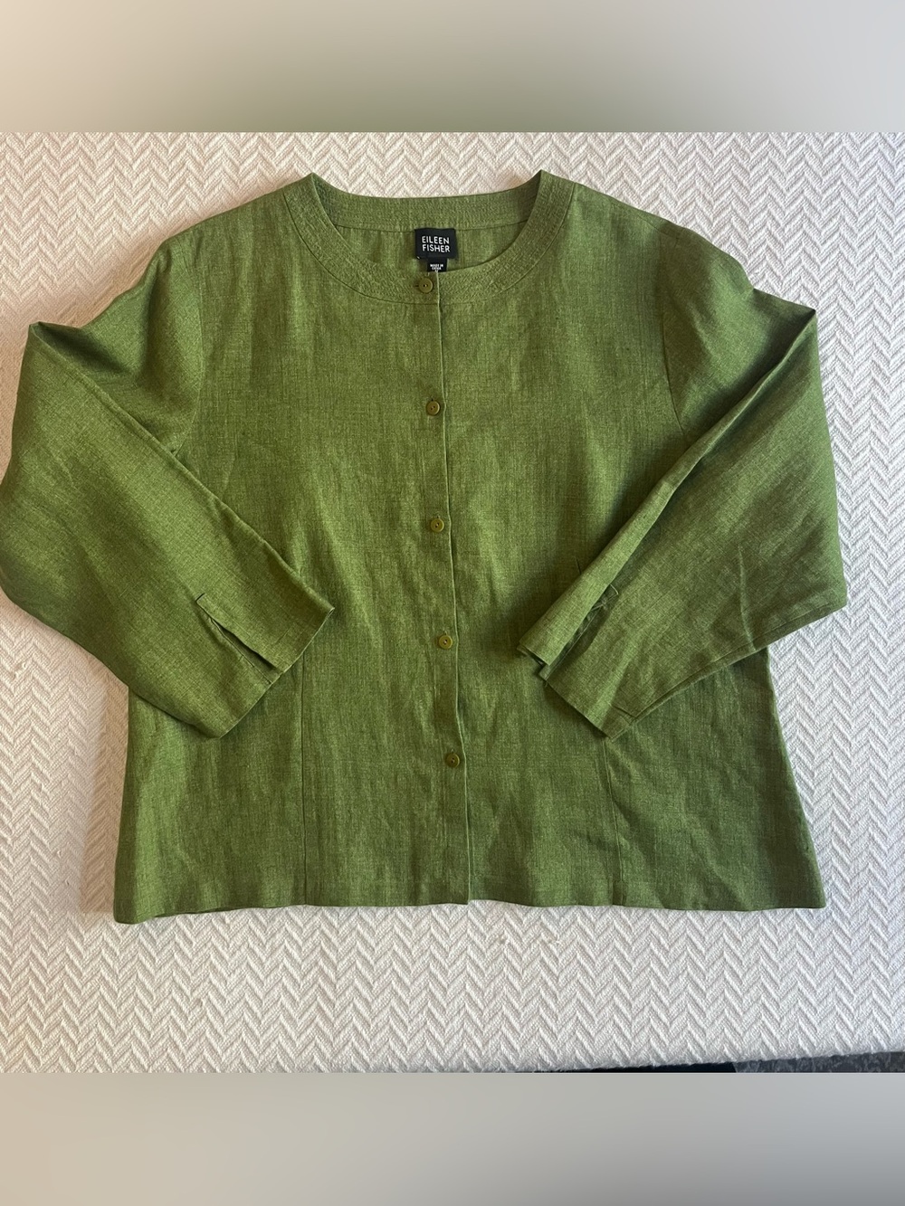 Eileen Fisher Irish Linen Button Top
